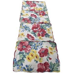 Set Of 6 Floral Placemats Cottage Colorful Flower